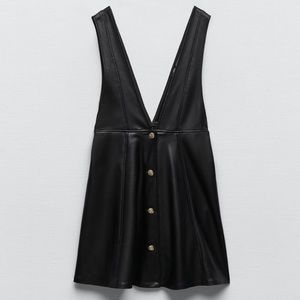 Zara faux leather pinafore dress